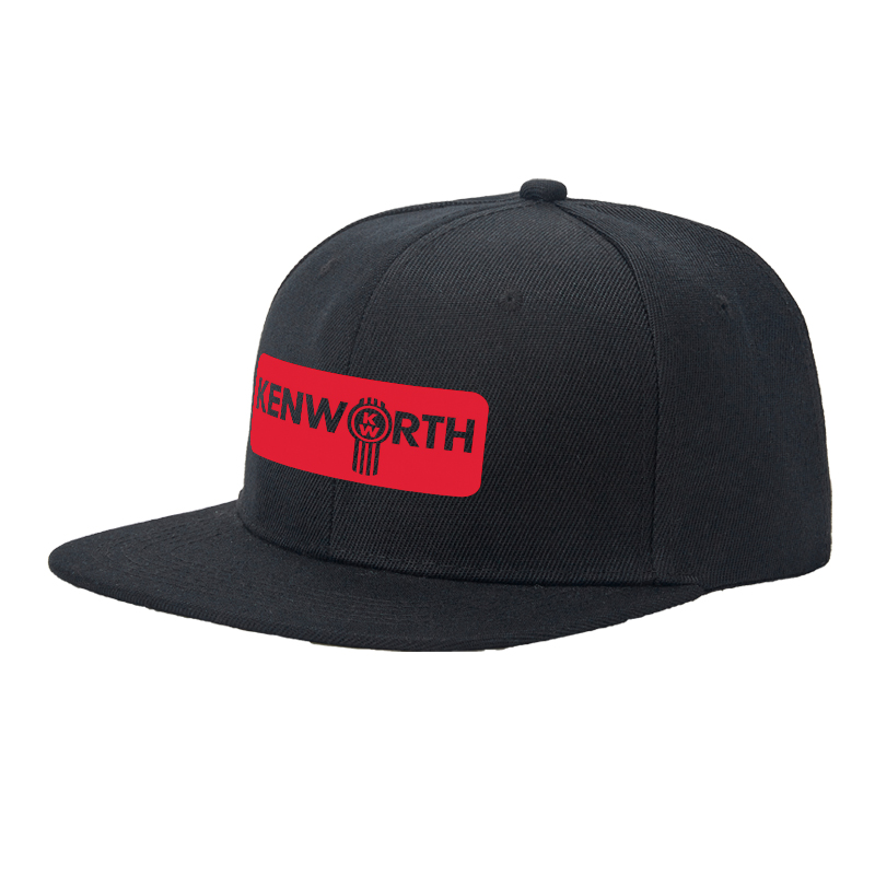 Flat Brim Baseball Cap Kenworth Logo Print Streetwear Underground Skate Style Basketball Court Skate Park Urban Outfit for Skaters Rappers Streetwear Enthusiasts