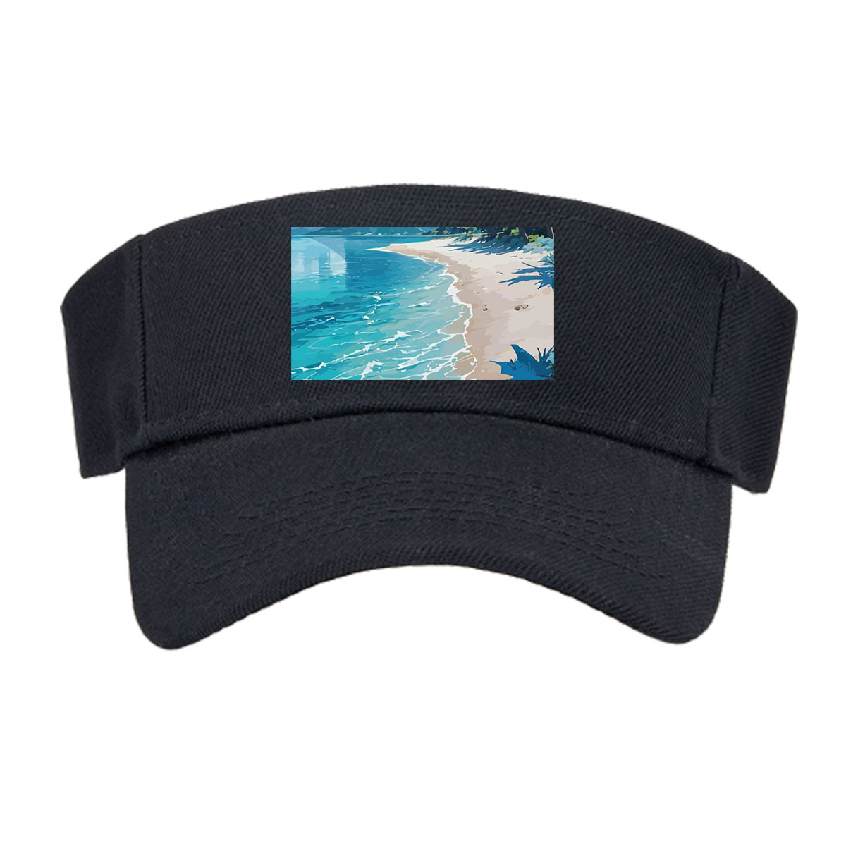 Tropical Beach with Crystal Clear Water and Palm Trees -  Visor cap