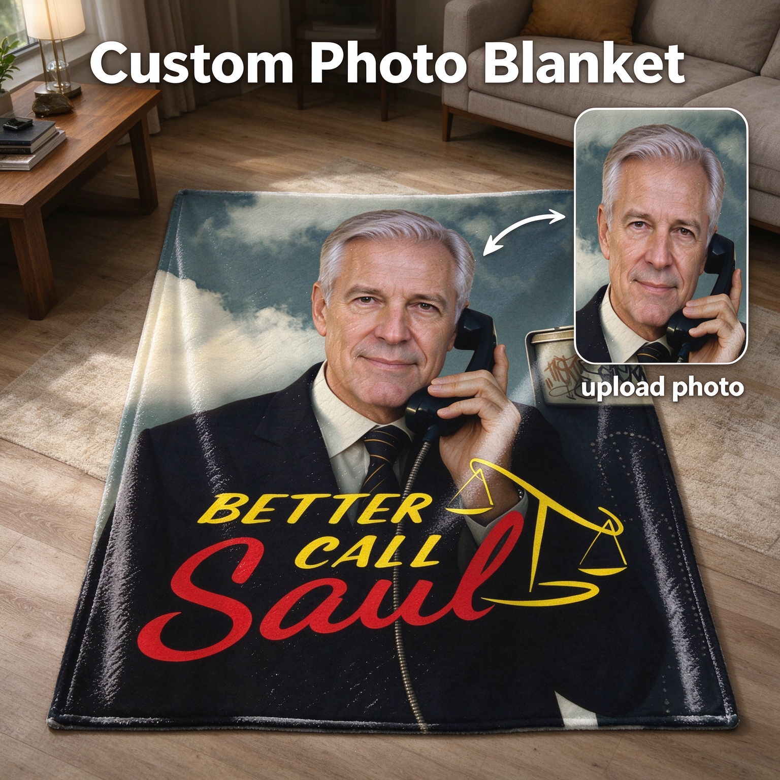 Custom Face Photo Flannel Blanket, Personalized Soft Plush Portrait Throw, Ideal Keepsake Gift for Bed and Couch