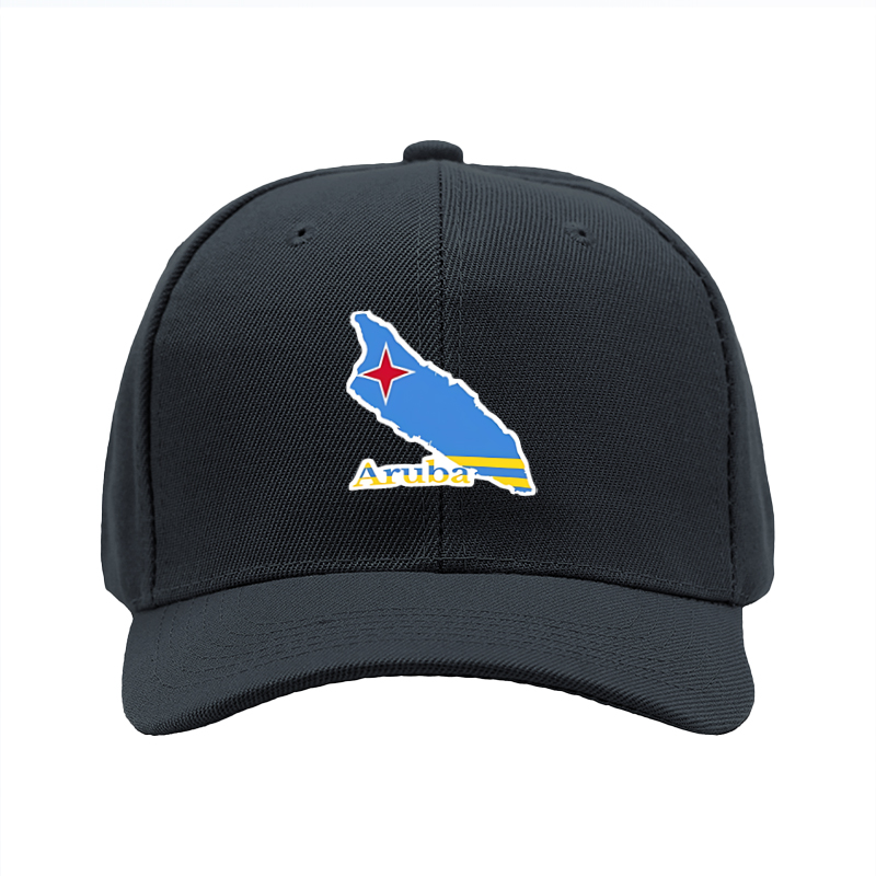 1pc New Baseball Cap with Aruba Map and Flag Print Unisex Adjustable Hat for Outdoor Travel and Casual Wear Adults and Teens