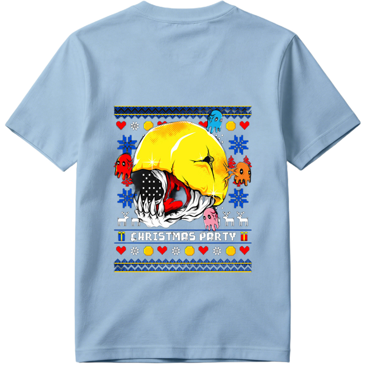 Pac-Man Christmas Party with Ghosts - Tee