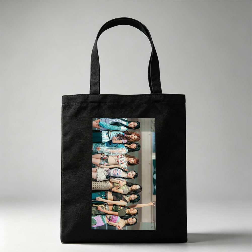 Kep1er Group Photo - Nine Members Posing in Stylish Outfits and Trendy Fashion at Urban Location - Canvas tote bags