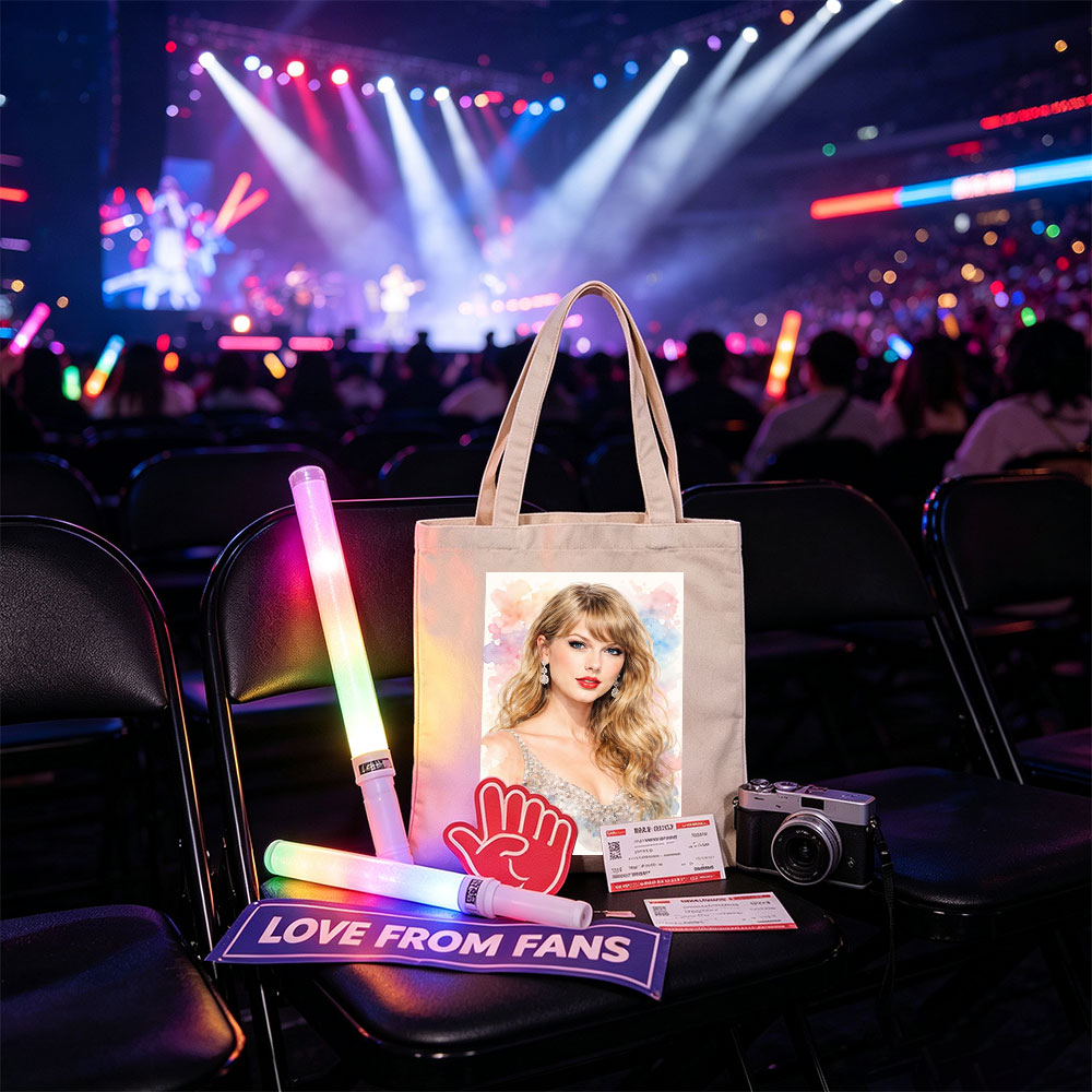 Taylor Swift Portrait in Sparkling Gown with Watercolor Background - Canvas tote bags
