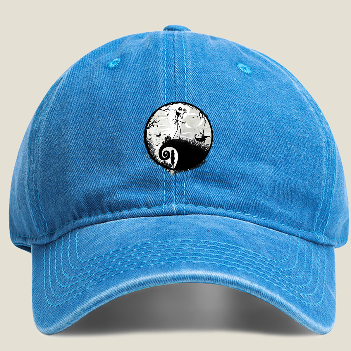 The Nightmare Before Christmas: Jack Skellington and Sally - Washed Denim - Baseball Cap