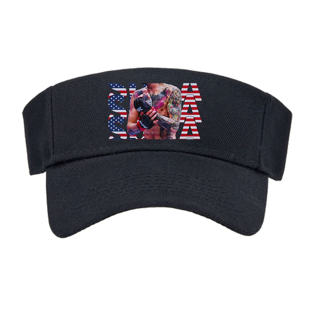 Sean O'Malley in UFC Gear with American Flag Design Background -  Visor cap