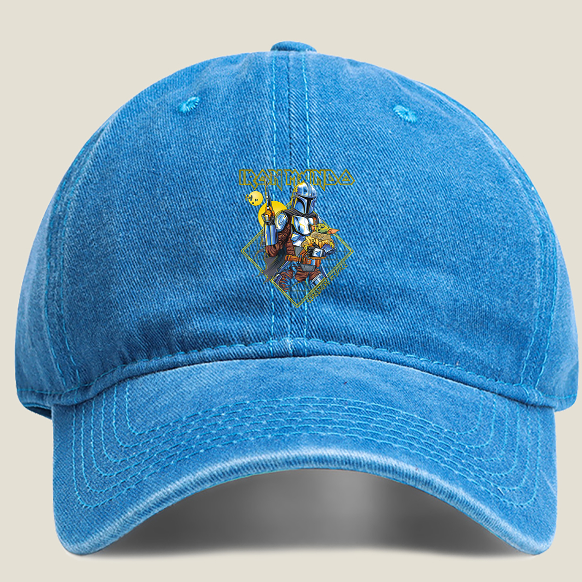 Iron Mando: The Mandalorian and Grogu in Space - Washed Denim - Baseball Cap