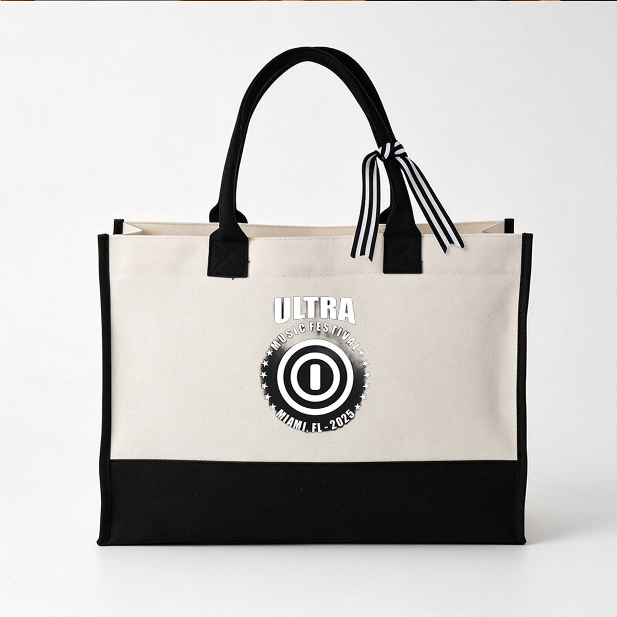 Ultra Music Festival Miami, FL - 2025 - Canvas patchwork gift tote bag