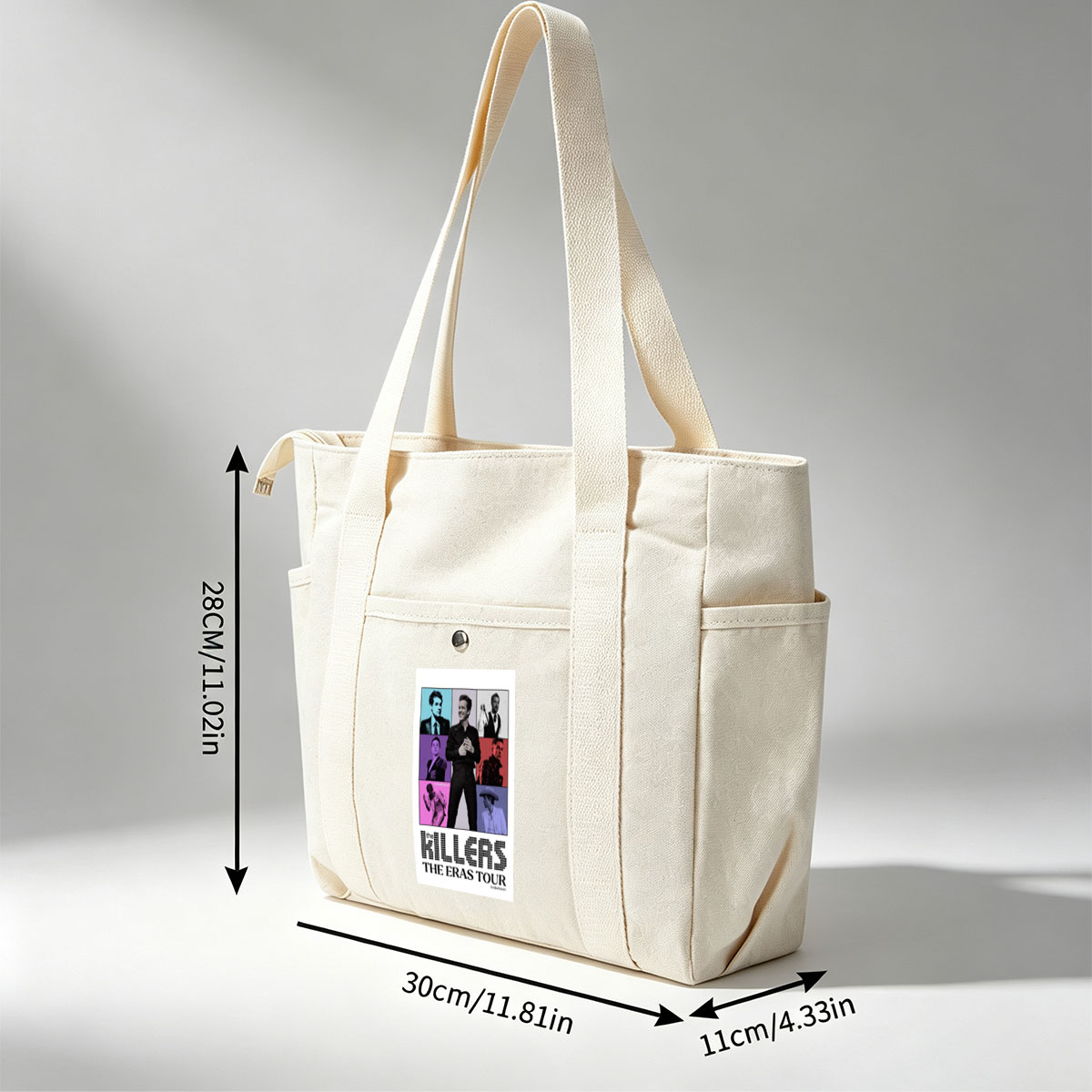 The Killers The Eras Tour Poster Featuring Band Members in Colorful Grid Layout - Multi-pocket bags
