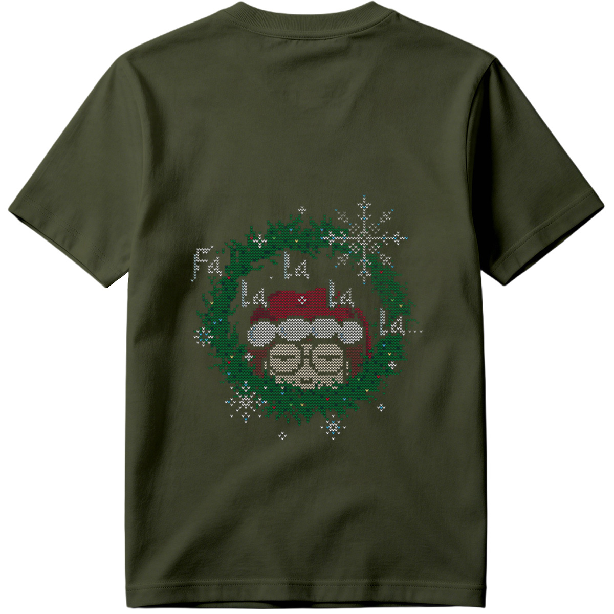 Santa Claus in a Christmas Wreath - Tee