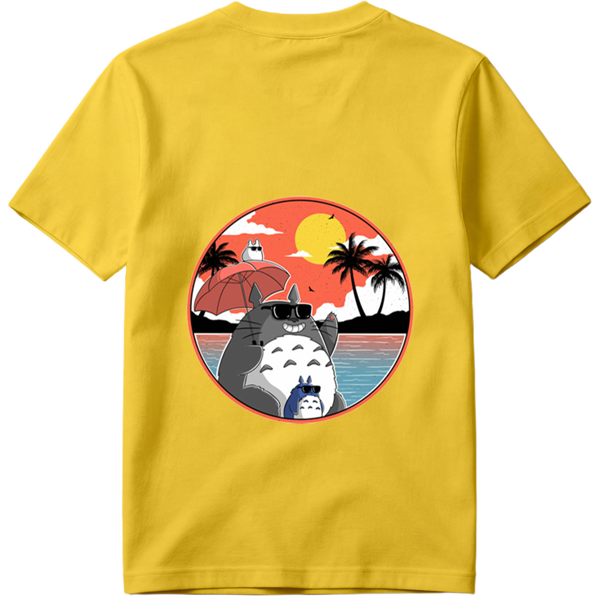 Totoro Family Beach Sunset - Tee