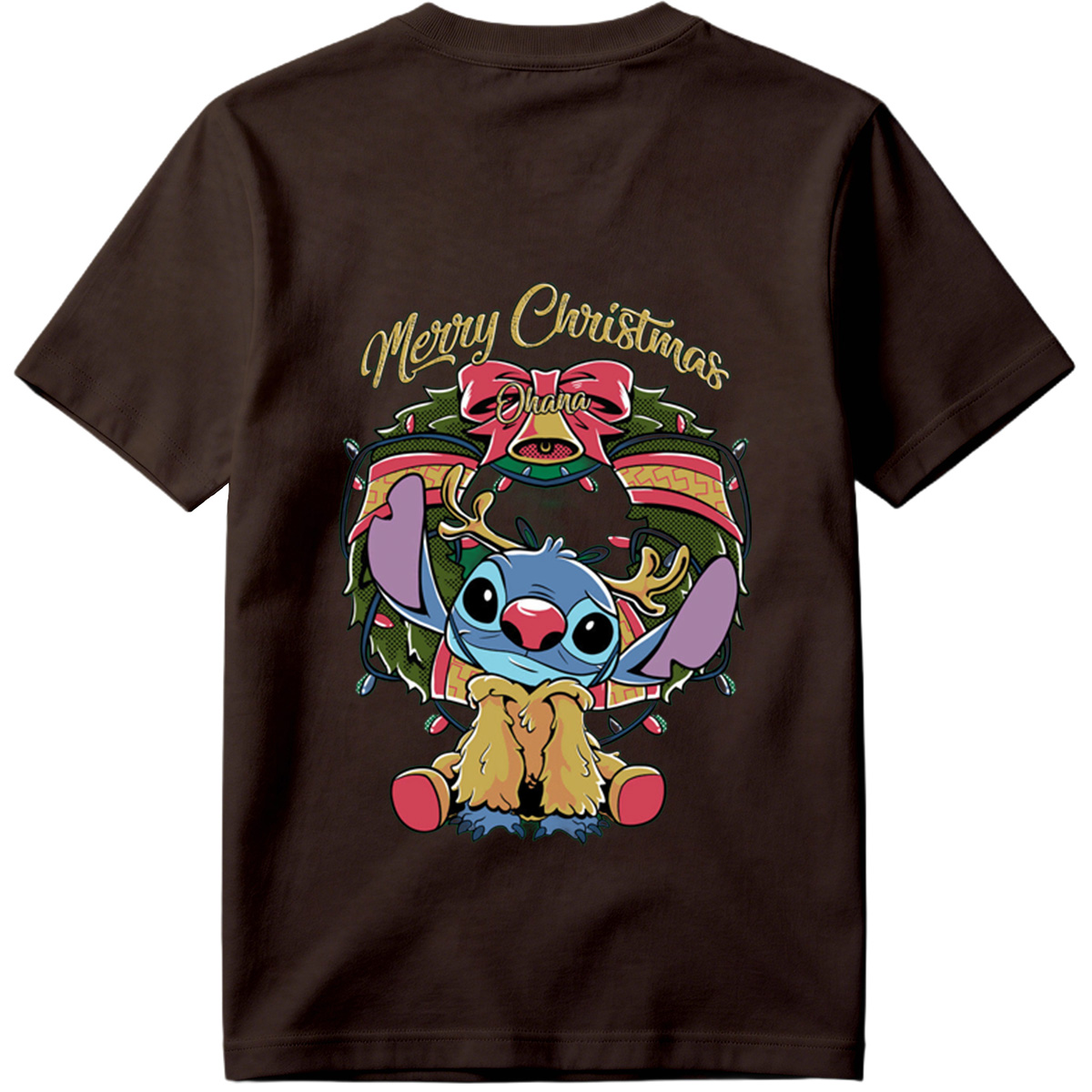 Stitch Christmas Wreath Design - Tee