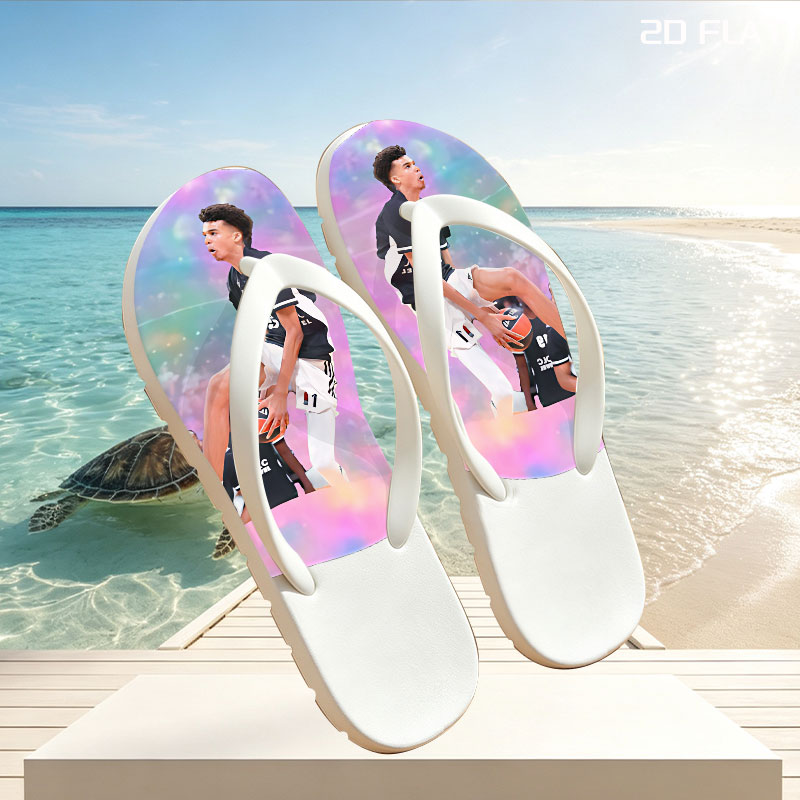 Victor Wembanyama Basketball Player with Unicorn Theme -  flip-flops
