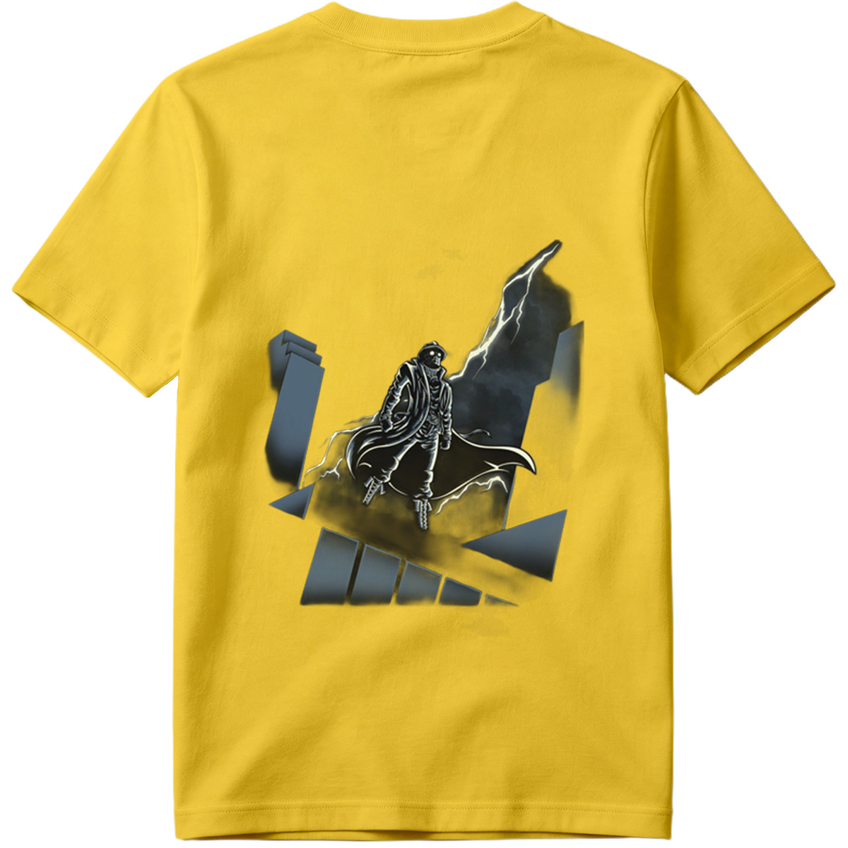 The Shadow of the Storm: Dark Hero on Rooftop - Tee