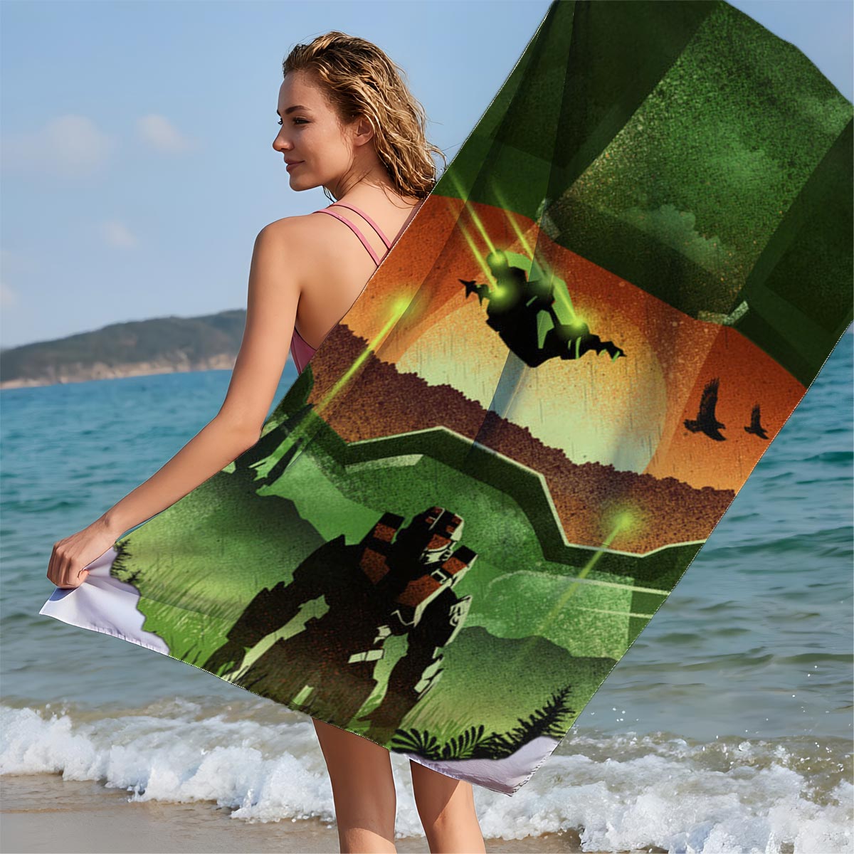Master Chief in Halo: A Soldier's View from the Helmet - Beach towels