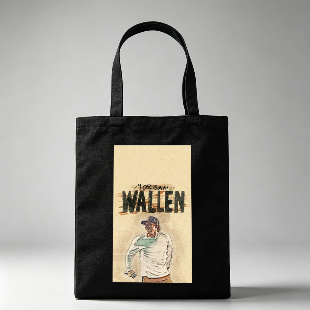 Morgan Wallen Performing on Stage in a Casual Outfit with Microphone - Canvas tote bags
