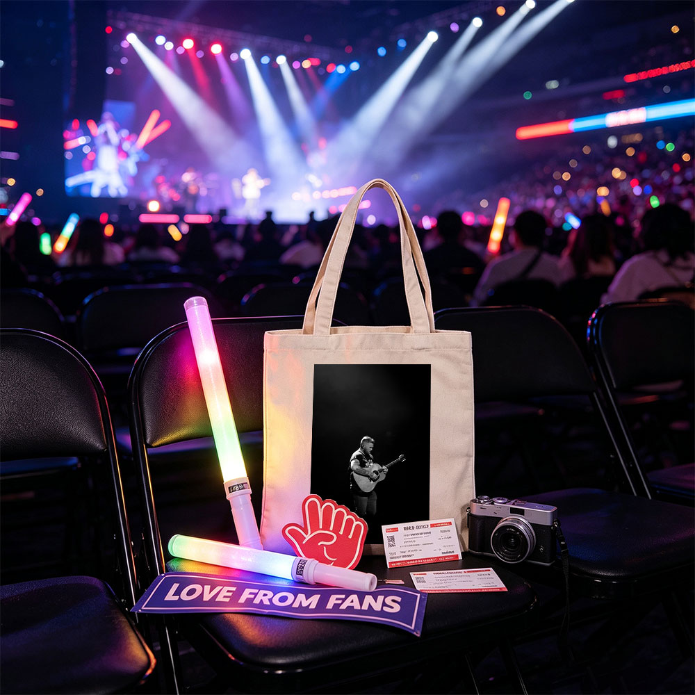 Brantley Gilbert Playing Acoustic Guitar on Stage in Black and White - Canvas tote bags