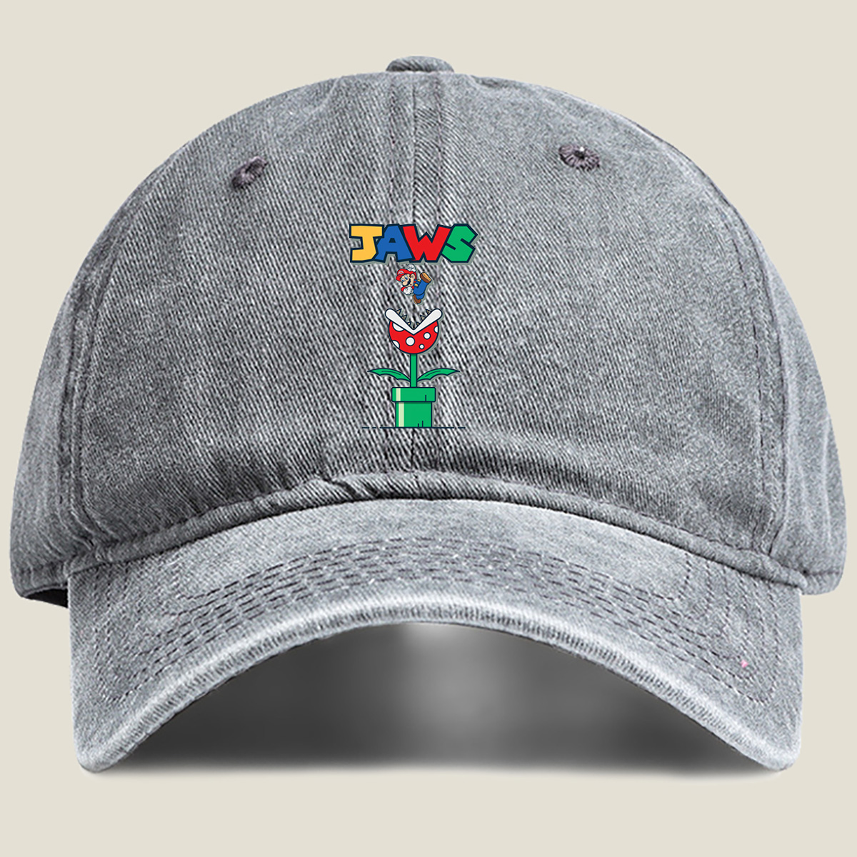 Mario vs. Piranha Plant: JAWS - Washed Denim - Baseball Cap