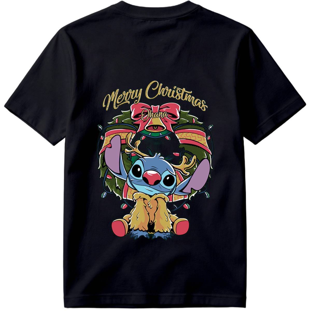 Stitch Christmas Wreath Design - Tee