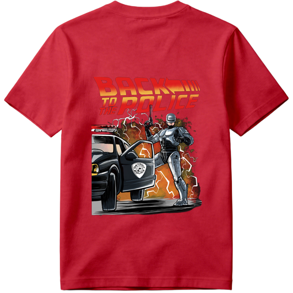 Back to the Police: RoboCop and Detroit Police Car - Tee