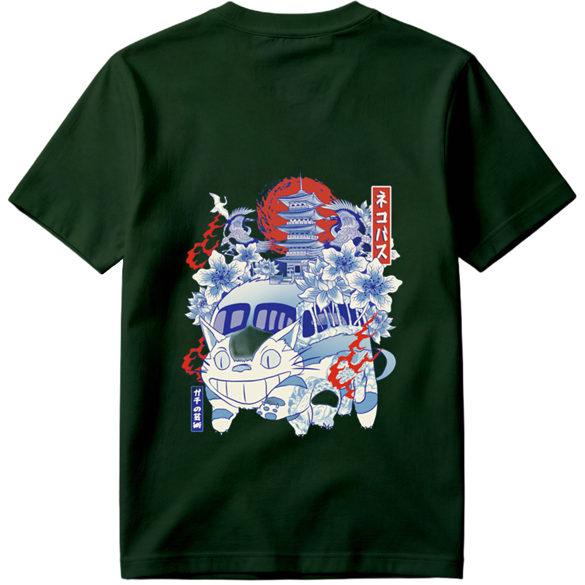 Neko Pass: Catbus and Japanese Landmarks - Tee