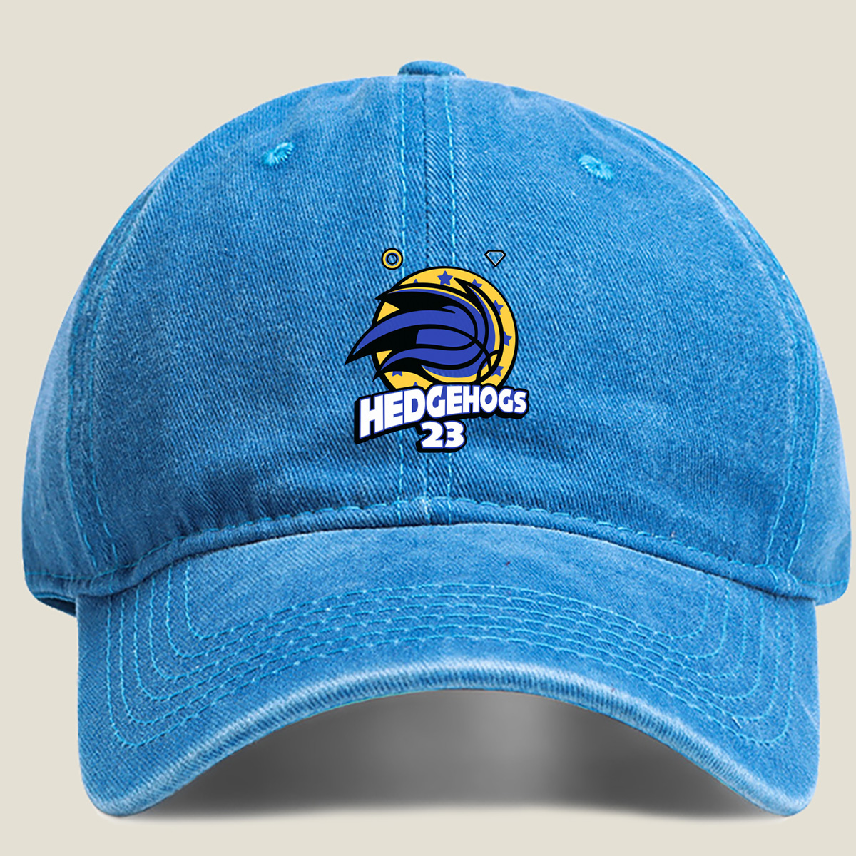 Hedgehogs 23 Logo Design - Washed Denim - Baseball Cap