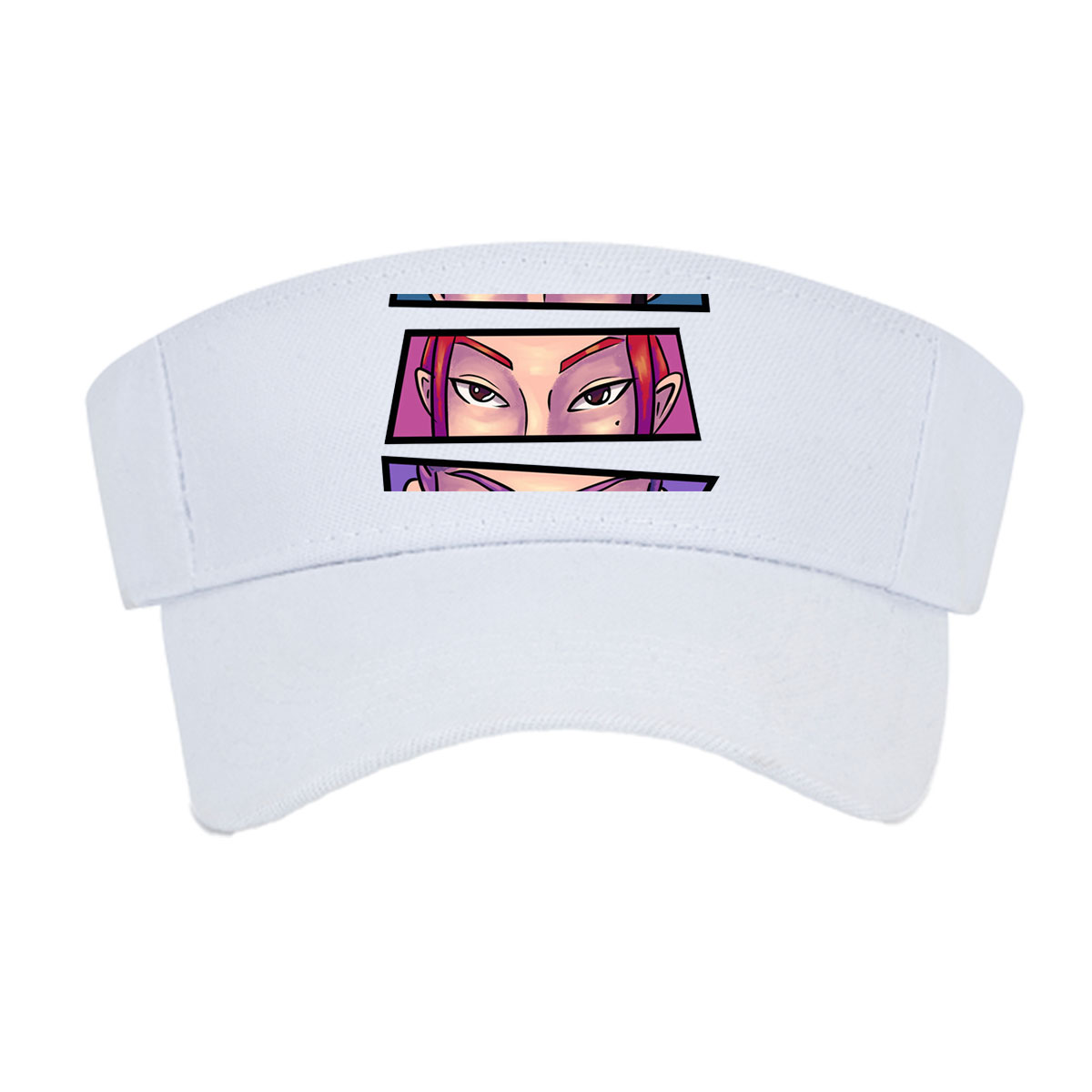 Three Anime Characters with Intense Eyes: Close-Up Portraits -  Visor cap