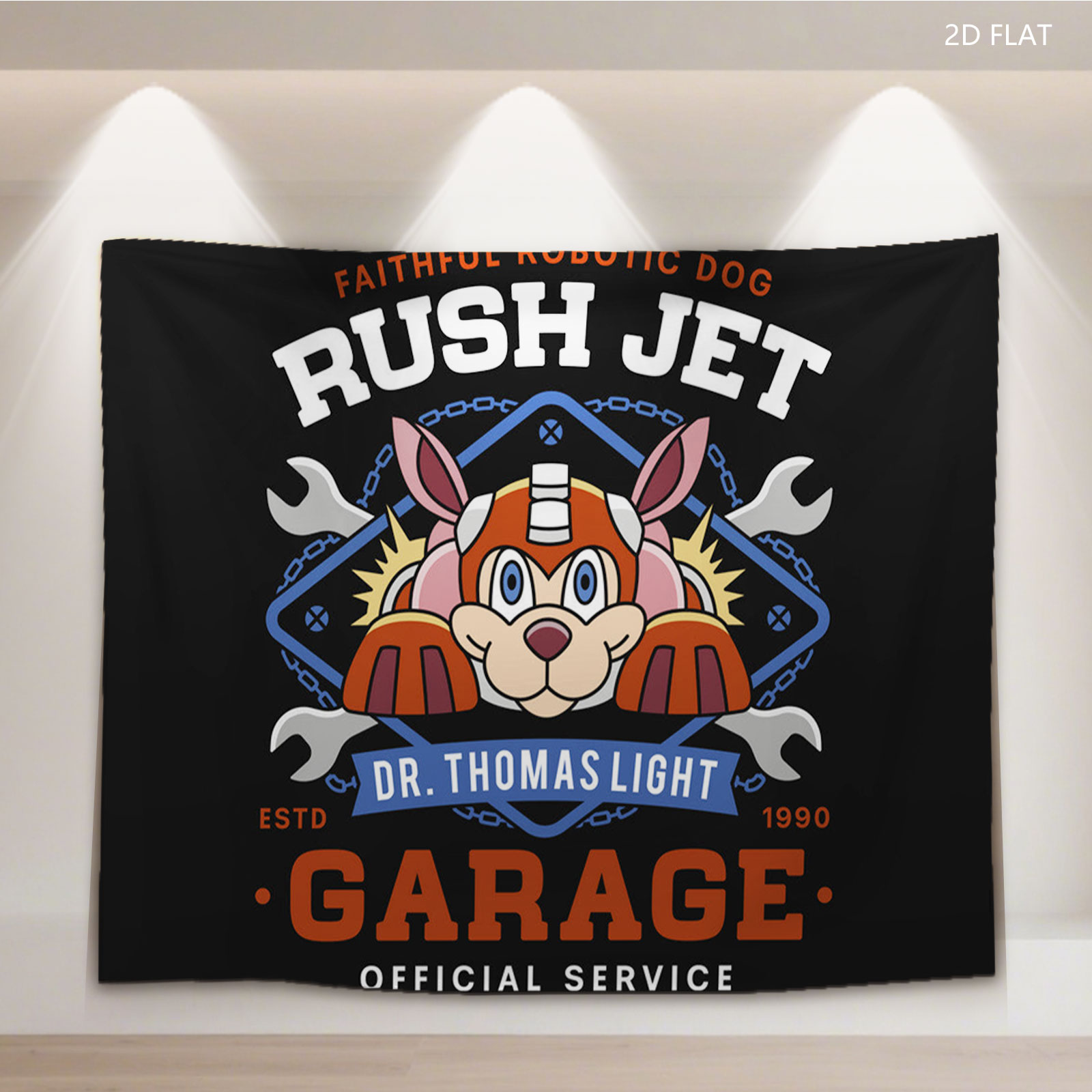 Rush Jet - Faithful Robotic Dog, Dr. Thomas Light Garage, Official Service, 1990 - Tapestry