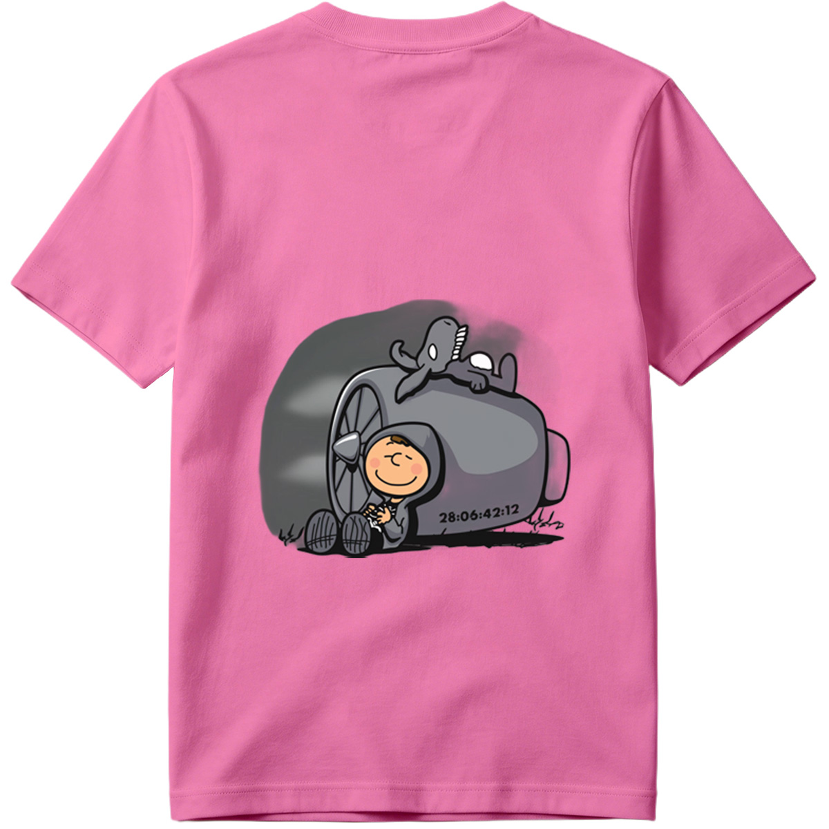 Cute Cartoon Boy with Time Machine and Octopus - Tee