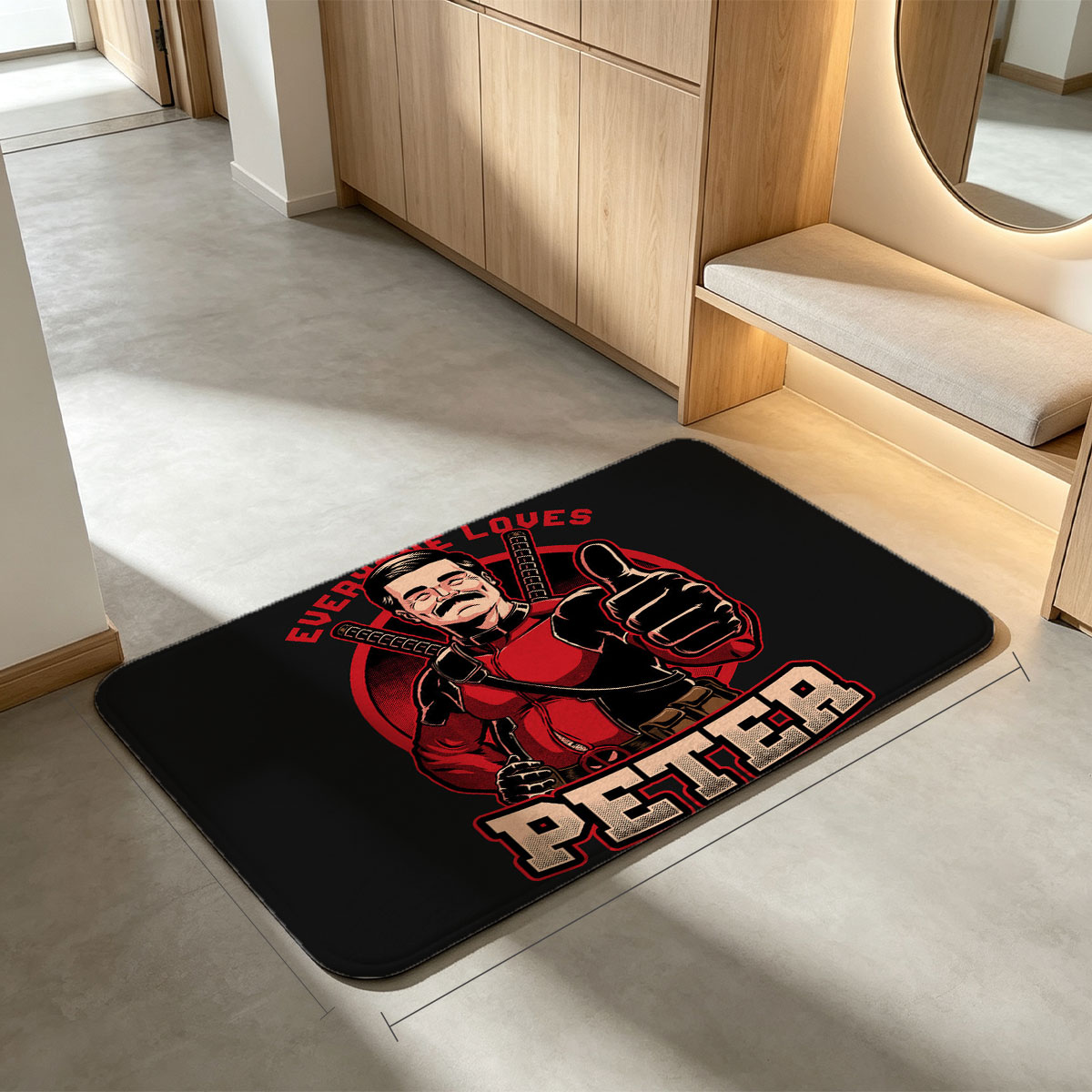 Everyone Loves Peter - Deadpool Parody Character - Flannel floor mat