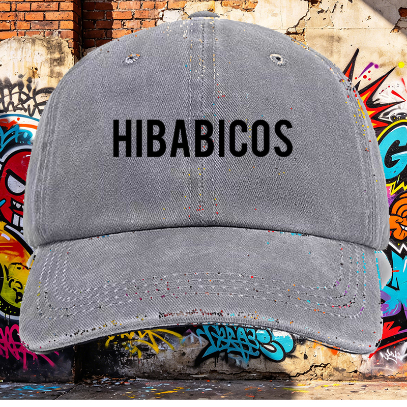 Men's Printed Washed Cap with HIBABICOS Logo Design, Casual Round Brim Summer Lightweight Cotton Hat for Outdoor Activities, Urban Streetwear, and Daily Wear - Ideal for Young Adults and Trendy Men Seeking Comfortable, Stylish Headwear