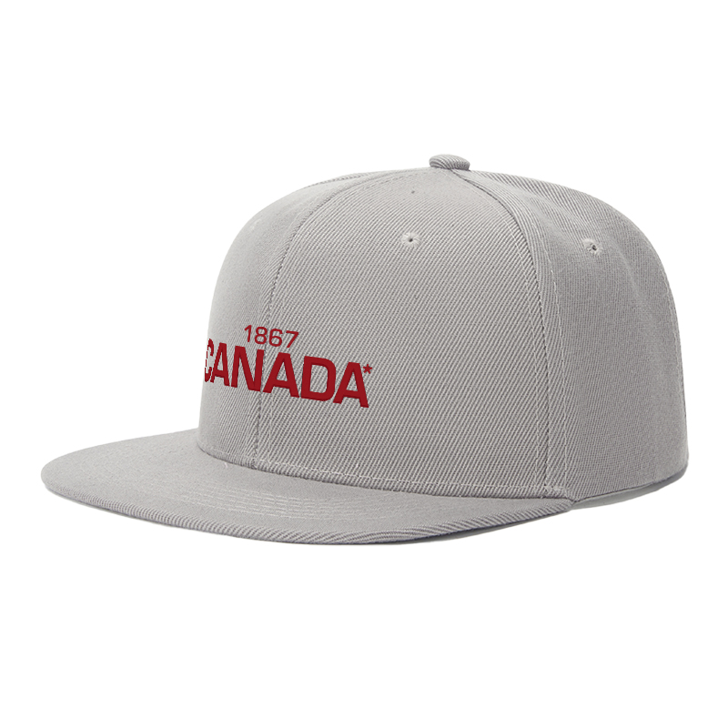 Flat Brim Baseball Cap 1867 Canada Logo Print Streetwear Underground Skate Style for Basketball Court Skate Park Urban Lifestyle Designed for Skaters Rappers Streetwear Enthusiasts