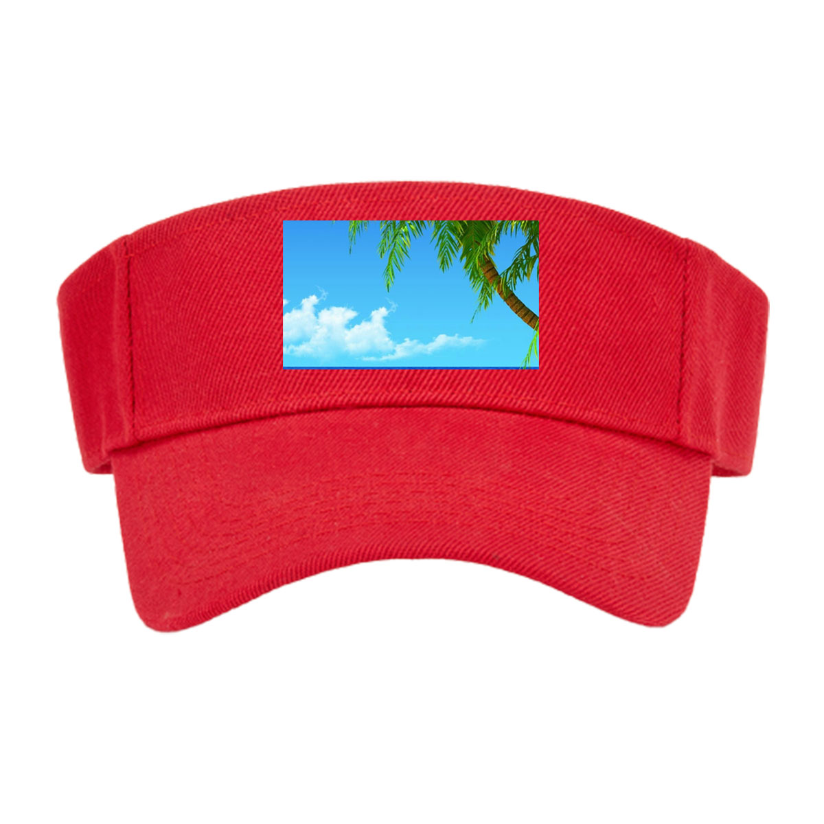 Tropical Beach with Palm Tree and Clear Blue Sky -  Visor cap