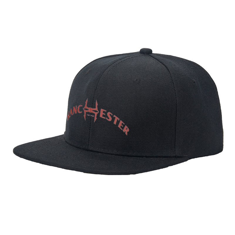 Flat Brim Baseball Cap Manchester 1978 Devil Logo Streetwear Underground Skate Style for Basketball Court Skate Park Hip Hop Artists and Urban Explorers
