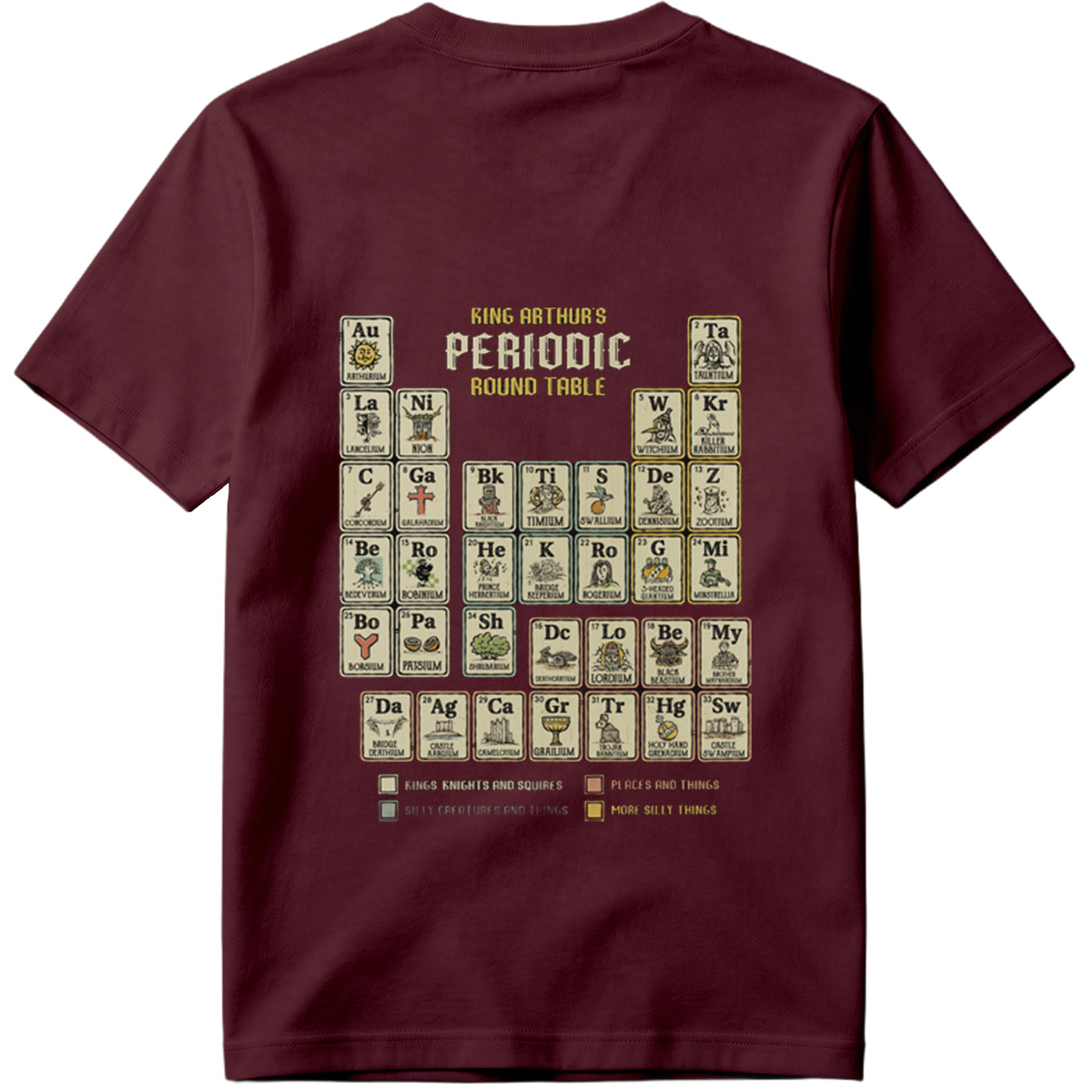 King Arthur's Periodic Round Table: A Fantasy Elemental Chart - Tee