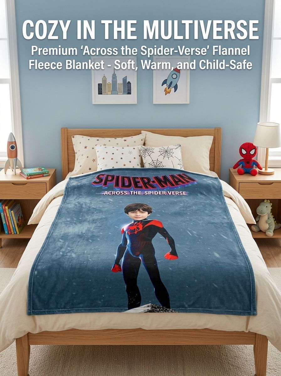 Custom Face Photo Superhero Flannel Blanket Ultra Soft Personalized Throw for Kids and Fans Cozy Bed Sofa Fleece Wrap