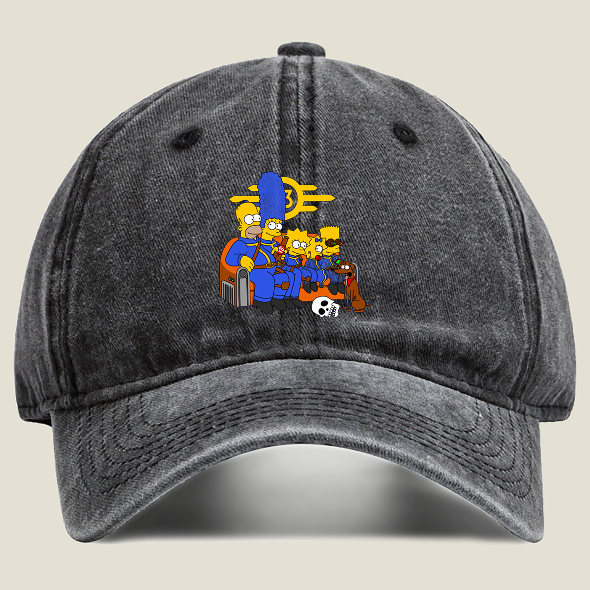 The Simpsons Family in Starfleet Uniforms - Washed Denim - Baseball Cap