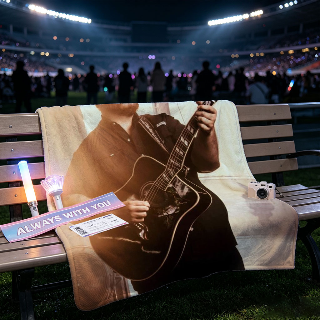 Luke Combs Playing Acoustic Guitar in a Sunlit Room - Blankets