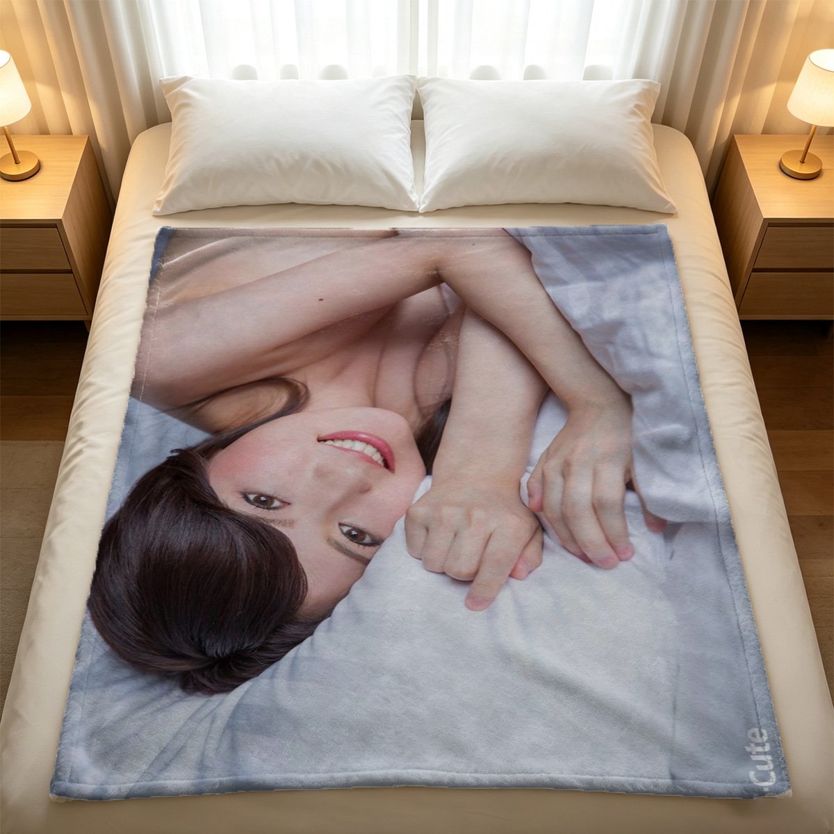 Crossed bare feet on couch - Blanket