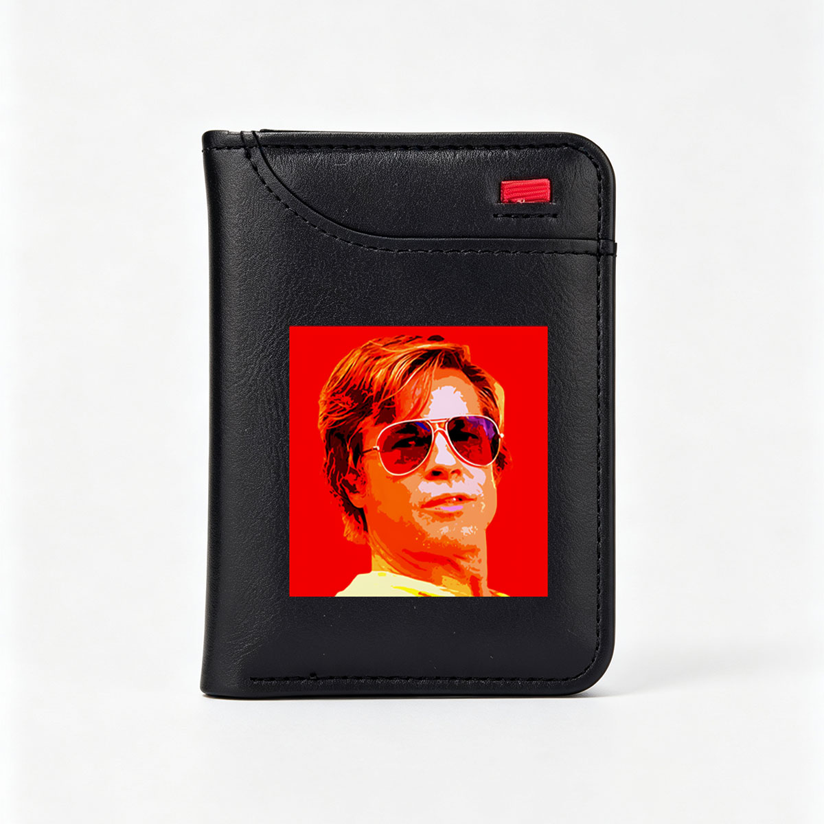 Brad Pitt in Aviator Sunglasses, Pop Art Style - Vertical Style Wallet