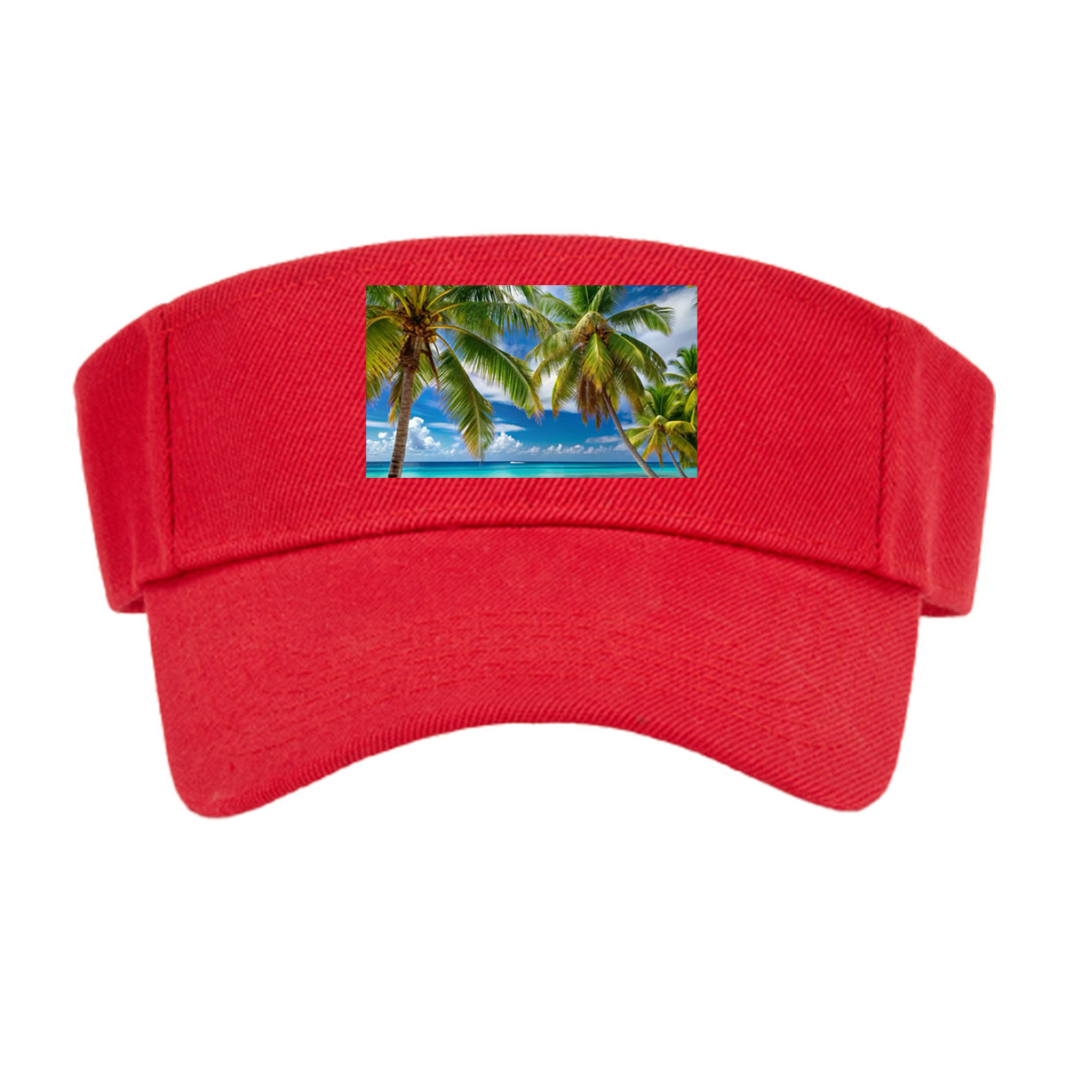 Tropical Beach with Palm Trees and Crystal Clear Water -  Visor cap
