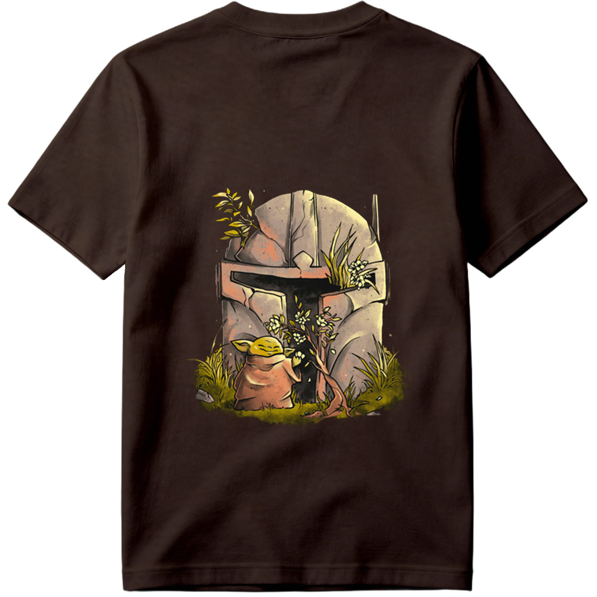 Yoda and Mandalorian Helmet Garden - Tee