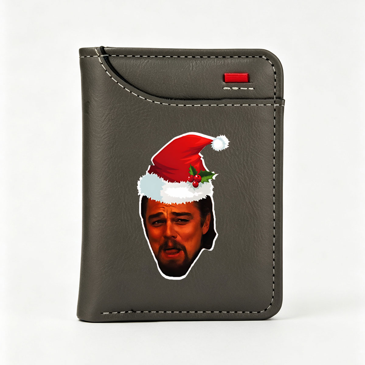 Colin Farrell in a Santa Hat with Holly Decorations - Vertical Style Wallet
