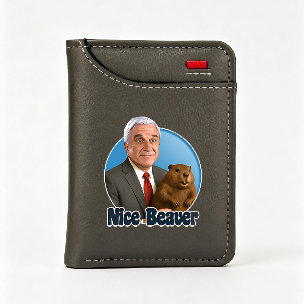 Nice Beaver with Celebrity and Animal Character - Vertical Style Wallet