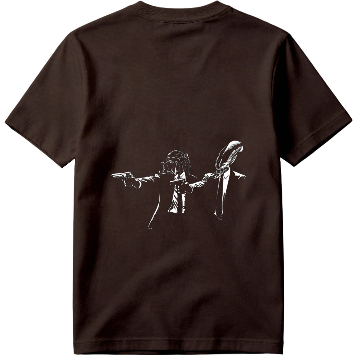 Predator and Alien in Suits with Pistols - Tee