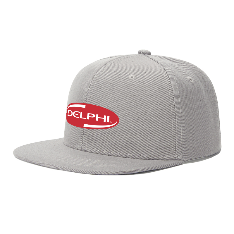 Flat Brim Baseball Cap Delphi Logo Print Streetwear Underground Skate Style for Basketball Court Skate Park Urban Lifestyle Riders Rappers Streetwear Enthusiasts
