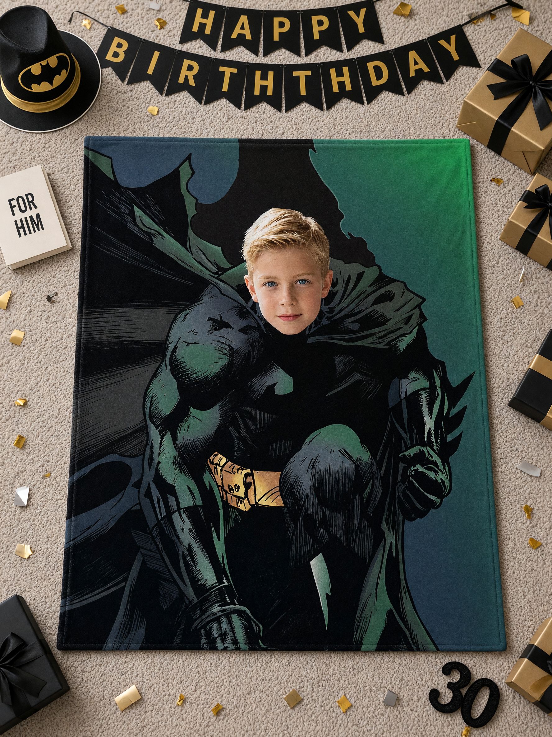 Custom Photo Face Superhero Flannel Blanket Ultra Soft Anti Pilling Fleece Throw Warm Skin Friendly Personalized Gift