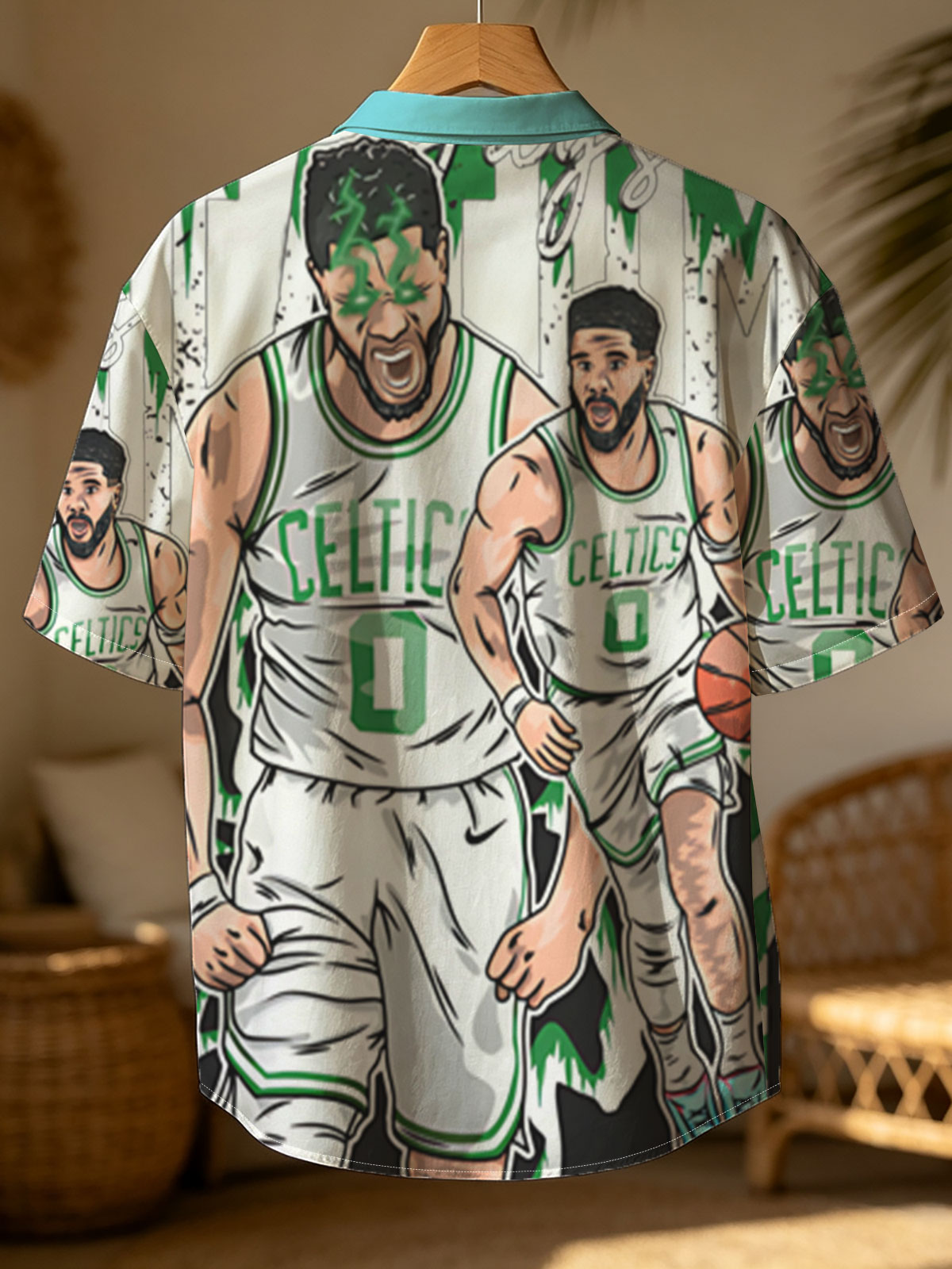 Jayson Tatum in Celtics Uniform, Basketball Action Art -  Shirt