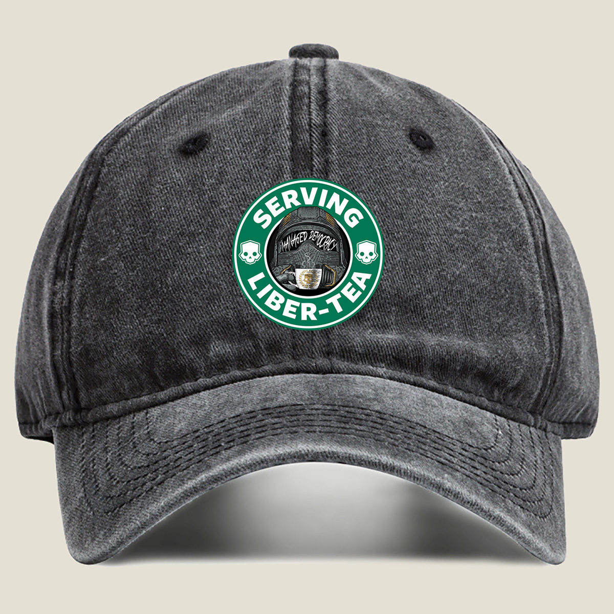 Serving Liber-Tea: Managed Democracy - Washed Denim - Baseball Cap