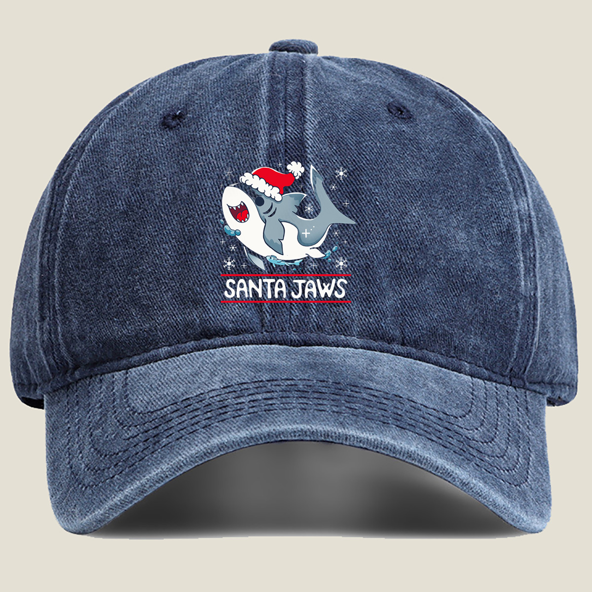 Santa Jaws - Washed Denim - Baseball Cap