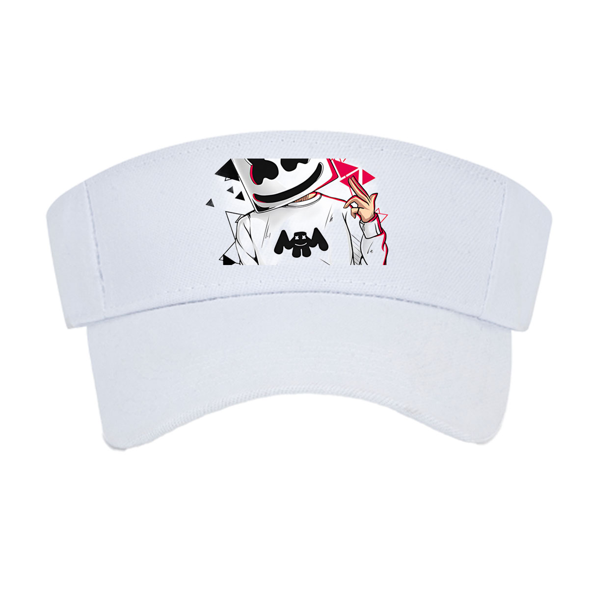 Marshmello DJ Music Artist with Iconic Helmet and Red Triangles -  Visor cap